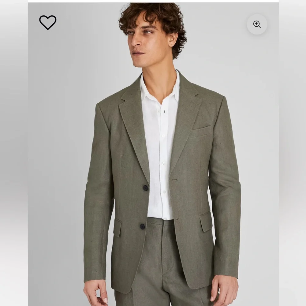 Club Monaco Men's Irish Linen Blazer Olive Green Resort Wear Size 40 NWT
